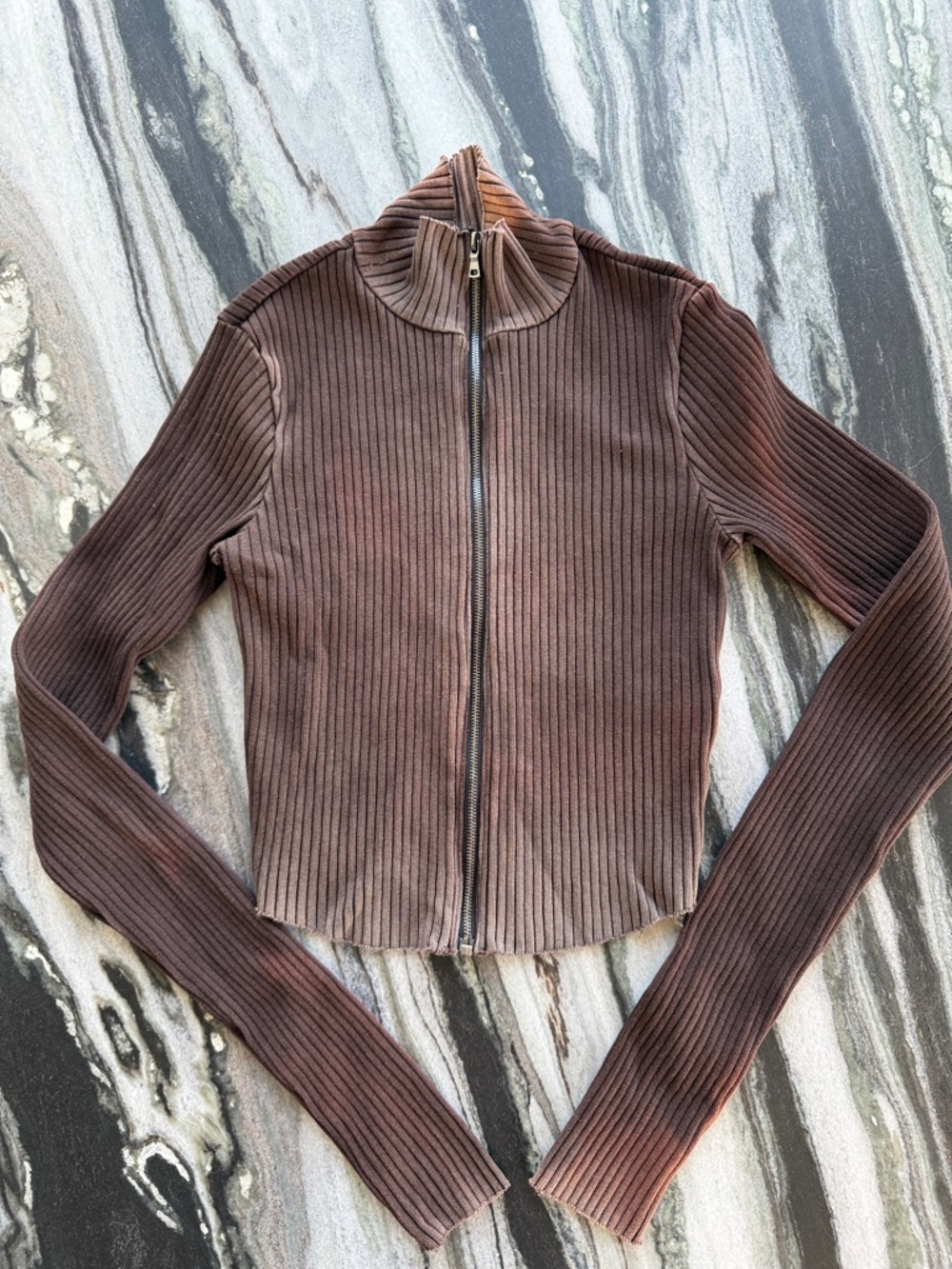 Cotton Citizen zip up crop top